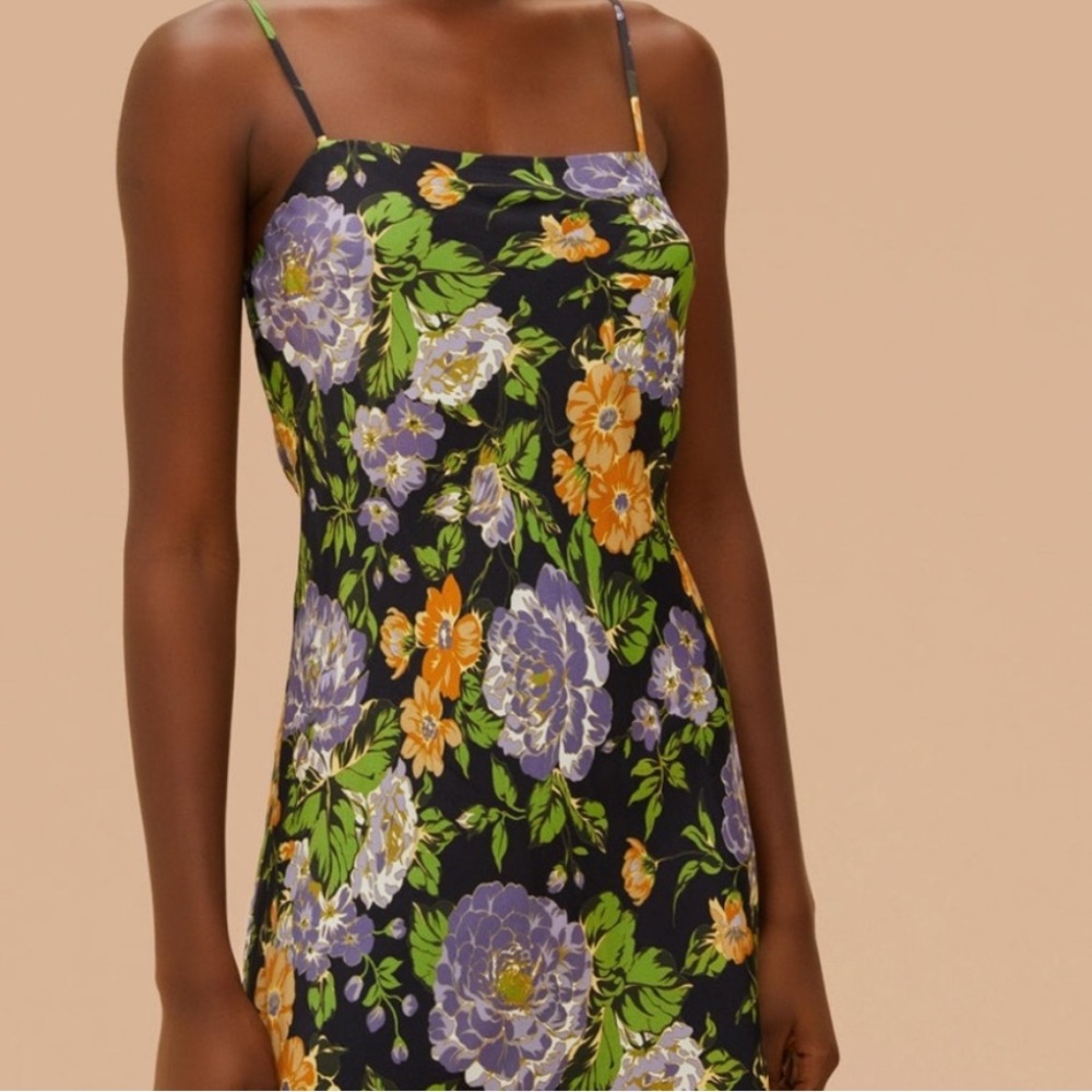Farm rio Capri Floral Black Sleeveless Mini Dress